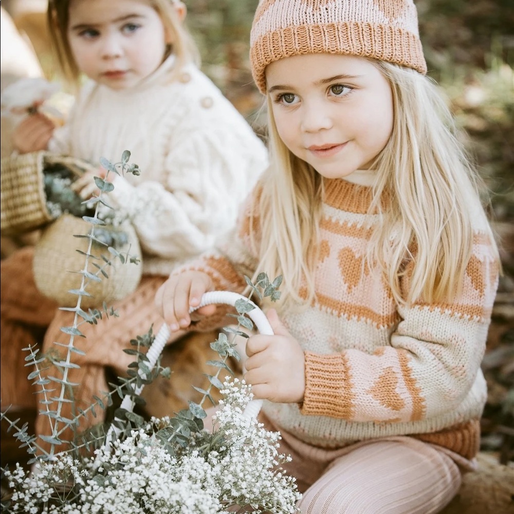 Wild wawa love sweater in old rose & pecan